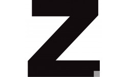 Lettre Z noir sur fond blanc (20x20cm) - Sticker/autocollant